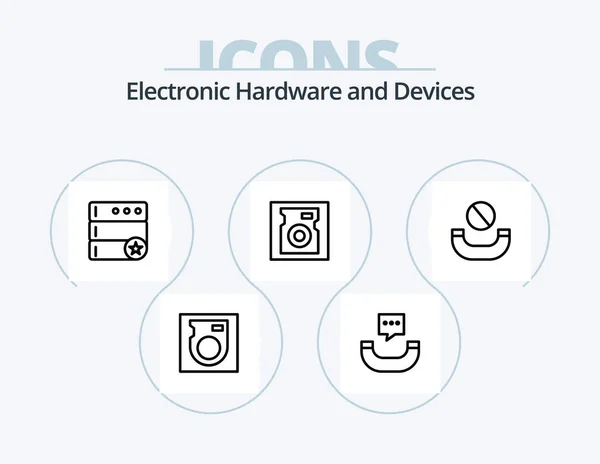 Devices Line Icon Pack Icon Design Device Sim Sound Mobile — Stock vektor