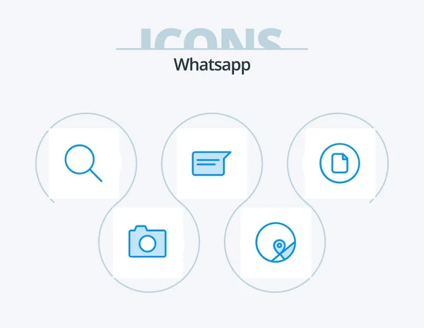 Whatsapp Blue Icon Pack Icon Design File Search Chatting Chat — ストックベクタ