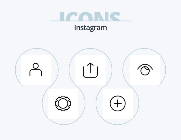 Instagram Line Icon Pack Icon Design Instagram Instagram Add — ストックベクタ