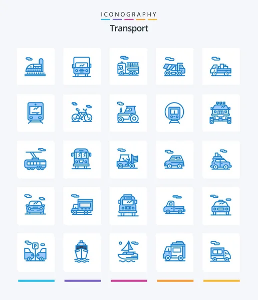 Creative Transport Blue Icon Pack Bike Transportation Quad Transport Transport — Vetor de Stock