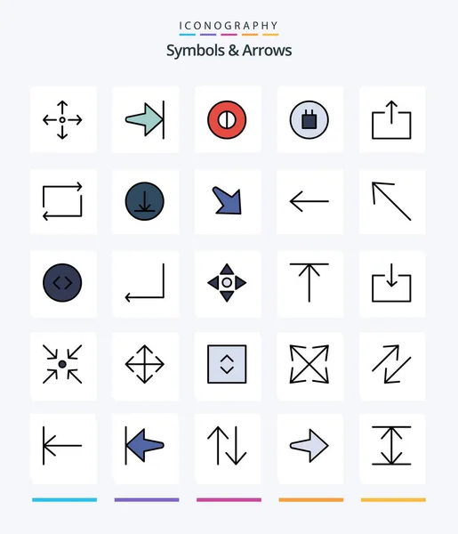 Creative Symbols Arrows Line Filled Icon Pack Arrow Circle Symbols — Stok Vektör