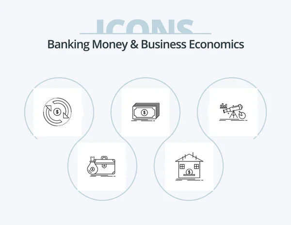 Banking Money Business Economics Line Icon Pack Icon Design Debt — Stock vektor