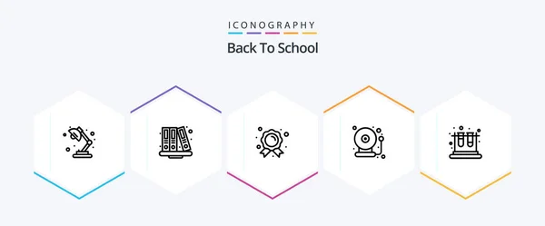 Back School Line Icon Pack Including Lab Back School Achievement — ストックベクタ
