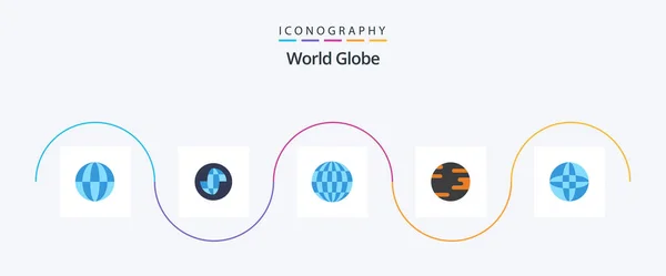 Globe Flat Icon Pack Including Globe World — Vetor de Stock