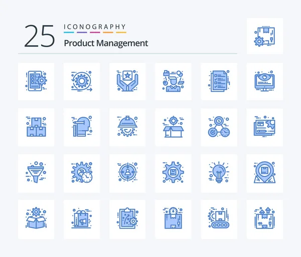 Product Management Blue Color Icon Pack Including Manager Tasks Time — Vetor de Stock