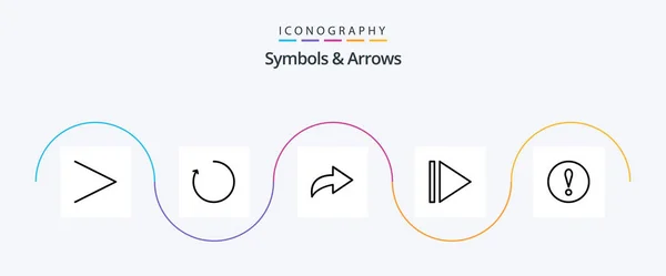 Symbols Arrows Line Icon Pack Including Play — Stock vektor