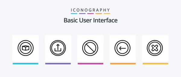 Basic Line Icon Pack Including Recycle Basic Delete Play Creative — Stok Vektör