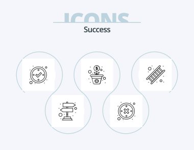Sucess Line Icon Pack 5 Icon Design. success. license. reward. degree. award