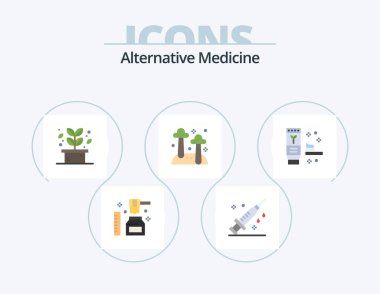 Alternative Medicine Flat Icon Pack 5 Icon Design. environment. nature. herb. mushroom. food