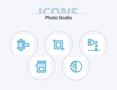 Photo Studio Blue Icon Pack 5 Icon Design. . photography. photo. photo. transform