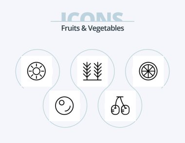 Fruits and Vegetables Line Icon Pack 5 Icon Design. . food. . meat
