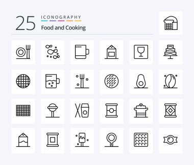 Food 25 Line icon pack including cup. viennese. milk. food. food