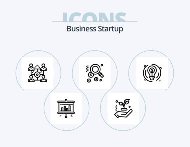 Business Startup Line Icon Pack 5 Icon Design. . tree. case. leaf. business