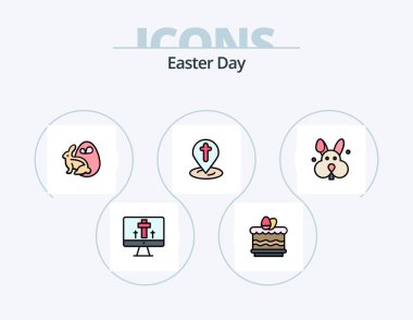 Easter Line Filled Icon Pack 5 Icon Design. easter. egg. egg. easter. christian