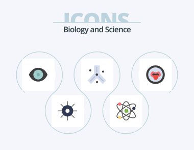 Biology Flat Icon Pack 5 Icon Design. lab. science. biology. dna. biology