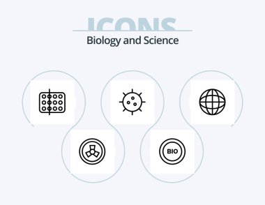 Biology Line Icon Pack 5 Icon Design. biology sign. love. biology. heart. laboratory
