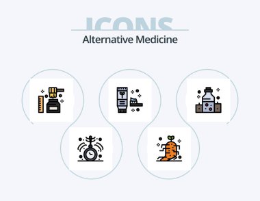 Alternative Medicine Line Filled Icon Pack 5 Icon Design. people. ornamental. food. light. candle