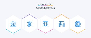 Sports and Activities 25 Blue icon pack including hanging. acrobatic. sports accessory. swing. sport