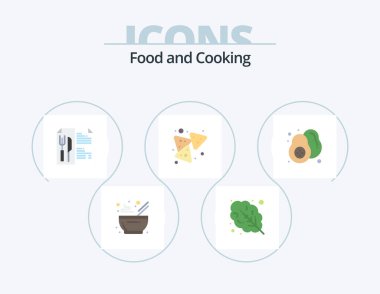 Food Flat Icon Pack 5 Icon Design. healthy food. fruit. menu. food. nachos