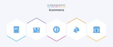 Ecommerce 25 Blue icon pack including shopping. ecommerce. ecommerce. shopping. speaker