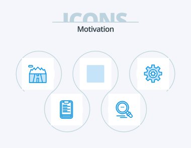 Motivation Blue Icon Pack 5 Icon Design. . setting. mountains. gear. lock