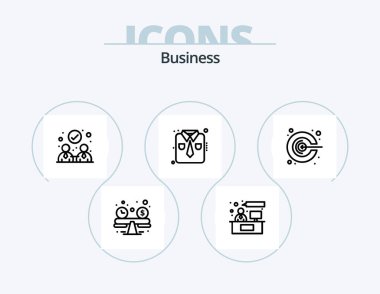 Business Line Icon Pack 5 Icon Design. working. online. conference. consulting. employee cost