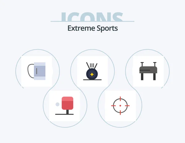Sport Flat Icon Pack Icon Design Medal — Wektor stockowy