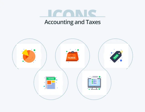 Taxes Flat Icon Pack Icon Design Tax Heavy Percent Duties — Vettoriale Stock