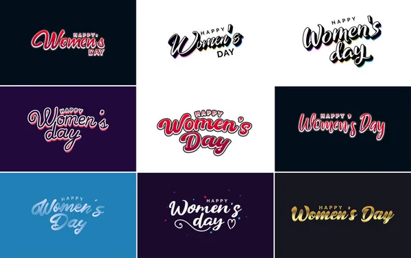 Abstract Happy Women Day Logo Women Face Love Vector Logo — Vetor de Stock