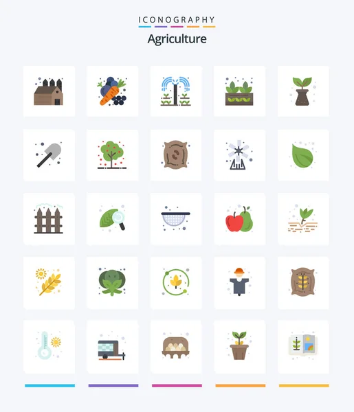 Creative Agriculture Flat Icon Pack Garden Digging Agriculture Plant Agriculture — Image vectorielle