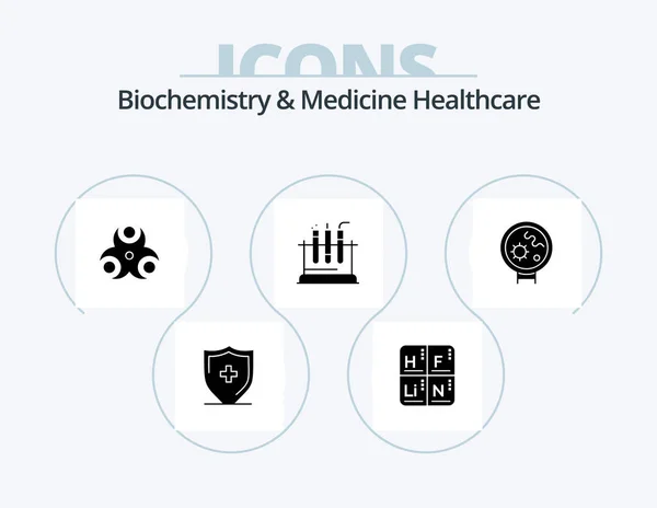 Biochemistry Medicine Healthcare Glyph Icon Pack Icon Design Viruses Medical — Stock Vector