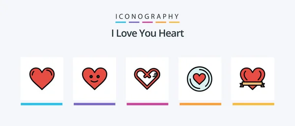 Heart Line Filled Icon Pack Including Favorite Love Heart Broken — Image vectorielle