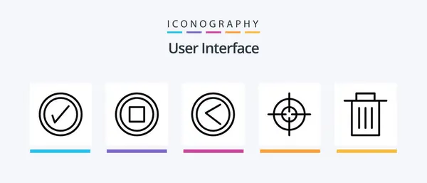 User Interface Line Icon Pack Including User Target Creative Icons — Stok Vektör