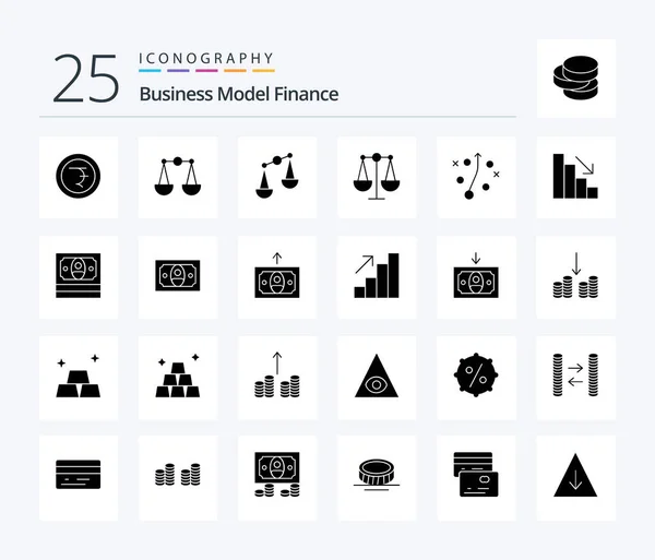 Finance Solid Glyph Icon Pack Including Growth Analytics Strategy Money — Stockový vektor