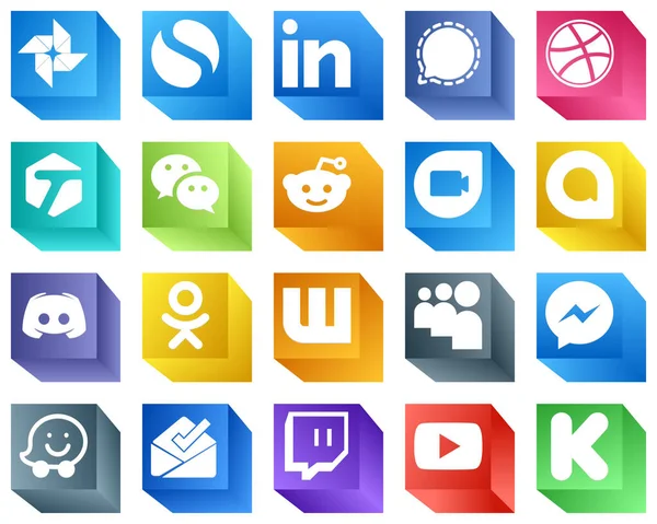 Social Media Icons Designers Icons Pack Message Tagged Discord Google — Stockový vektor