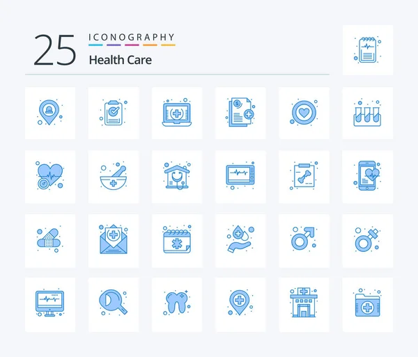 Health Care Blue Color Icon Pack Including Health Healthcare Medical — ストックベクタ