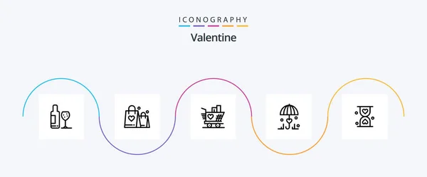 Valentine Line Icon Pack Including Love Love Handbag Day Valentine — Vector de stock