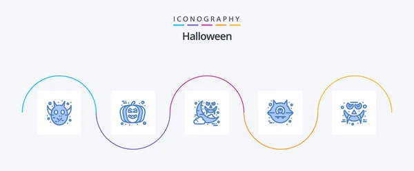 Halloween Blue Icon Pack Including Halloween Emoticons Halloween Halloween Animal — Stockový vektor