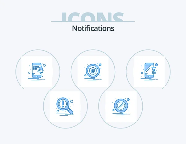 Notifications Blue Icon Pack Icon Design Notification Hourglass Notification Device — Wektor stockowy