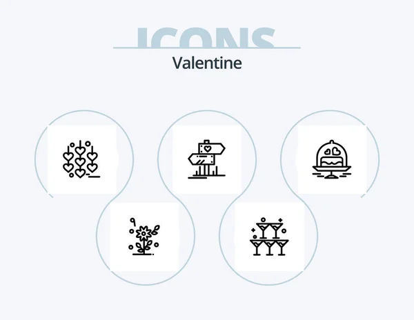 Valentine Line Icon Pack Icon Design Diamond Heart Wedding Love — стоковый вектор