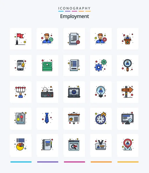 Creative Employment Line Filled Icon Pack Mobile Presentation Delete Employee — Stok Vektör