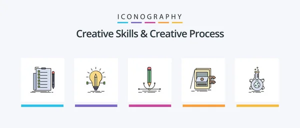 Creative Skills Creative Process Line Filled Icon Pack Including Creative — Stock Vector