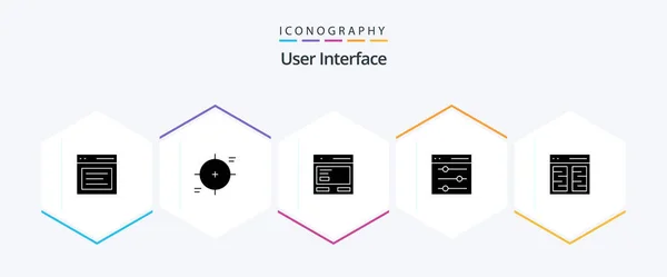 User Interface Glyph Icon Pack Including Settings Communication Scope Communication — Stockvector