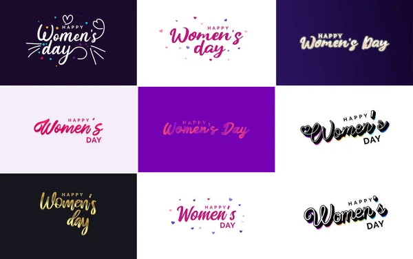 March Background International Women Day Floral Decorations Paper Art Style — Vetor de Stock