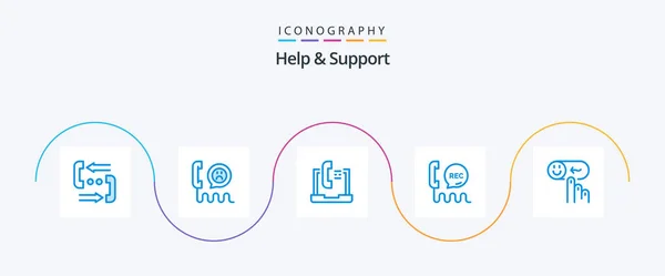 Help Support Blue Icon Pack Including Communication Call Phone Service — Image vectorielle