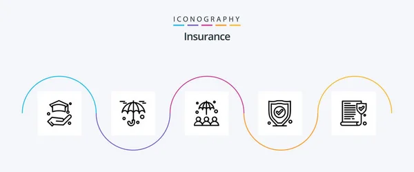Insurance Line Icon Pack Including Security — Stock Vector