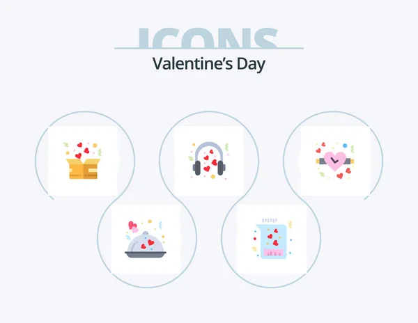 Valentines Day Flat Icon Pack Icon Design Wedding Loving Charity — ストックベクタ