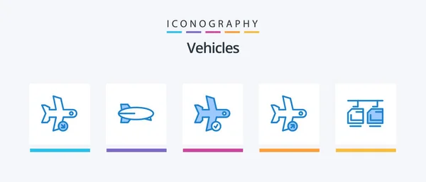 Vehicles Blue Icon Pack Including Take Vehicles Flight Transport Creative — Vettoriale Stock
