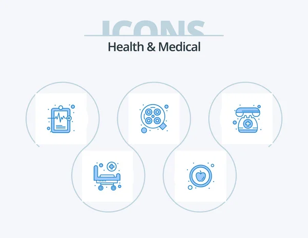 Health Medical Blue Icon Pack Icon Design Telephone Doctor Call — Stock Vector