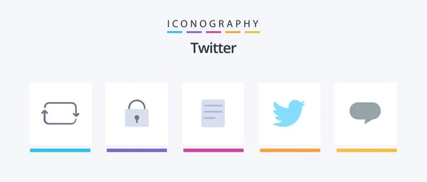 Twitter Flat Icon Pack Including Chatting Text Chat Twitter Creative — Vector de stock